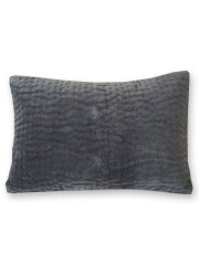 【フランス直輸入】オンフィル ダンディエンヌ en fil d'Indienne ピロークッションカバー Vague Anthracite（W45xH30cm・カバーのみ）
