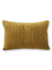 【フランス直輸入】オンフィル ダンディエンヌ en fil d'Indienne ピロークッションカバー Vague Olive（W45xH30cm・カバーのみ）Type.A