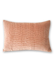 【フランス直輸入】オンフィル ダンディエンヌ en fil d'Indienne ピロークッションカバー Vague Rose Poudre（W45xH30cm・カバーのみ）Type.A
