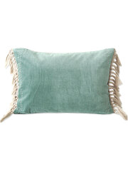 【フランス直輸入】オンフィル ダンディエンヌ en fil d'Indienne ピロークッションカバー BOHO Celadon（W50xH35cm/カバーのみ）