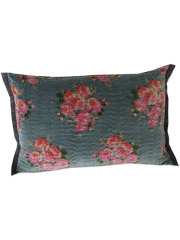 【フランス直輸入】オンフィル ダンディエンヌ En fil d'Indienne ラージピロークッションカバー Rosy Velours Blue（50x75cm・カバーのみ）