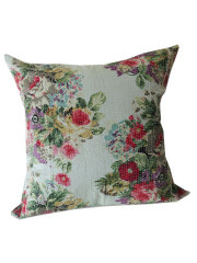 【フランス直輸入】『訳あり商品5%OFF』オンフィル ダンディエンヌ En fil d'Indienne ラージクッションカバー Bouquet（W65xH65cm・カバーのみ）Type.A