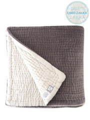 『USED ZAKKA』オンフィル ダンディエンヌ En fil d'Indienne ベロアキルト マルチカバー Vague Gray（W160xH160cm）