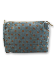 【フランス直輸入】インディアンソング Indian Song ベロア ポーチ・L/Mumbai・Olive（W30xH22xマチ12cm）Type.A