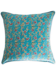 【フランス直輸入】Jamini ジャミニ クッションカバー Cushion-cover・ANAMIKA TURQUOISE（W60xH60cm/Type.A）（カバーのみ）