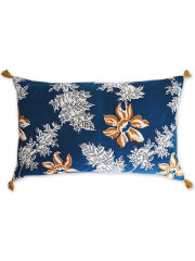 【フランス直輸入】Jamini ジャミニ クッションカバー Cushion-cover・DEVI BLUE（W65xH40cm）（カバーのみ）