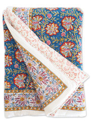 【フランス直輸入】Jamini ジャミニ キルト マルチカバー Quilt Multi-cover・LOUISE BLUE（W160xH225cm）Type.B