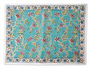 【フランス直輸入】Jamini ジャミニ テーブルマット Table Mat・ANAMIKA Turquoise（W45xH35cm）