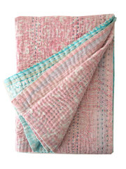 【イギリス直輸入】ジャネット ファリア ヴィンテージカンタ ラリーキルト ベビーブランケット Jeanette Farrier Vintage Kantha Baby Blanket・Type.P
