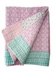 【イギリス直輸入】ジャネット ファリア ヴィンテージカンタ ラリーキルト ベビーブランケット Jeanette Farrier Vintage Kantha Baby Blanket・Type.11