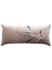 【フランス直輸入】メゾン レヴィ Maison Levy リネンクッションカバー Cushion Cover Linen・FLAMINGO ROSE（W70xH32cm・カバーのみ）