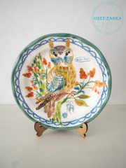 『USED ZAKKA』ANTHROPOLOGIE アンソロポロジー・Nathalie Lete ナタリーレテ 磁器製 プレート OWL・（Green）
