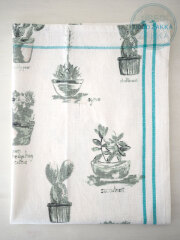 『USED ZAKKA』ANTHROPOLOGIE アンソロポロジー・テーブルリネン CACTUS サボテン （W53xH70cm）