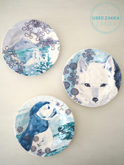 『USED ZAKKA』ANTHROPOLOGIE アンソロポロジー・Winter land Canape Plate 磁器製 プレート3枚セット