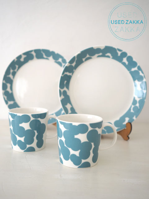 『USED ZAKKA』mina perhonen  ミナペルフォネン x iittala イッタラ　21cmプレート&マグセット(soda water)