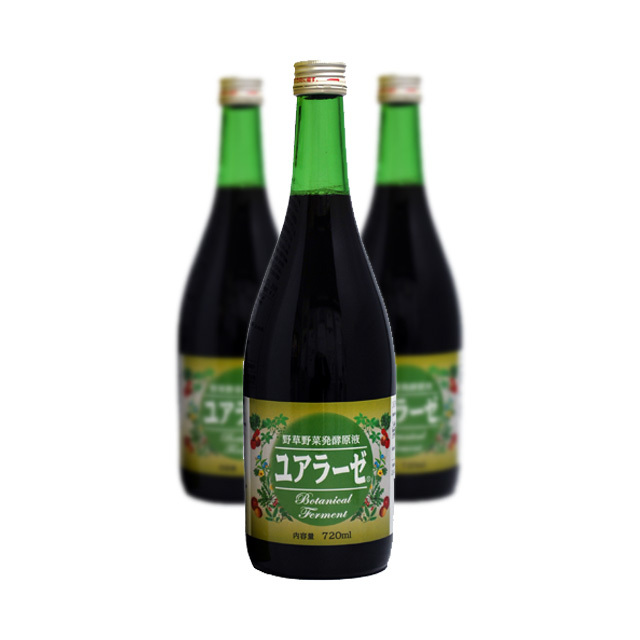 《3本セット》 酵素飲料 野草野菜発酵原液 ユアラーゼ 野草の酵素たっぷり ミヤトウ野草研究所 720ml