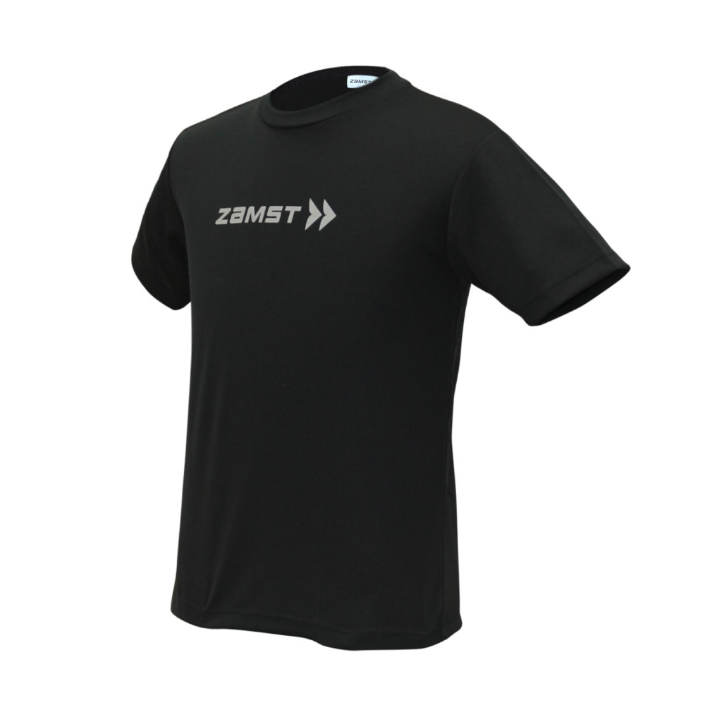 【送料無料/即納】  スポーツ用Tシャツ 吸水性、速乾性に ザムストオリジナルTシャツ ウォーキング・ランニングウェア