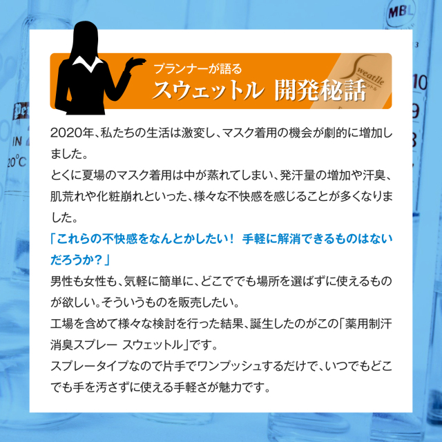 薬用制汗消臭スプレー：Sweatlle（スウェットル） 2本組