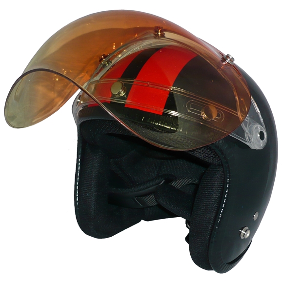 ZK-300(内装外して洗える！）スモールジェット（メタリックブラック/レッド）+グラデーションアンバー+フリップアップ 3点セット