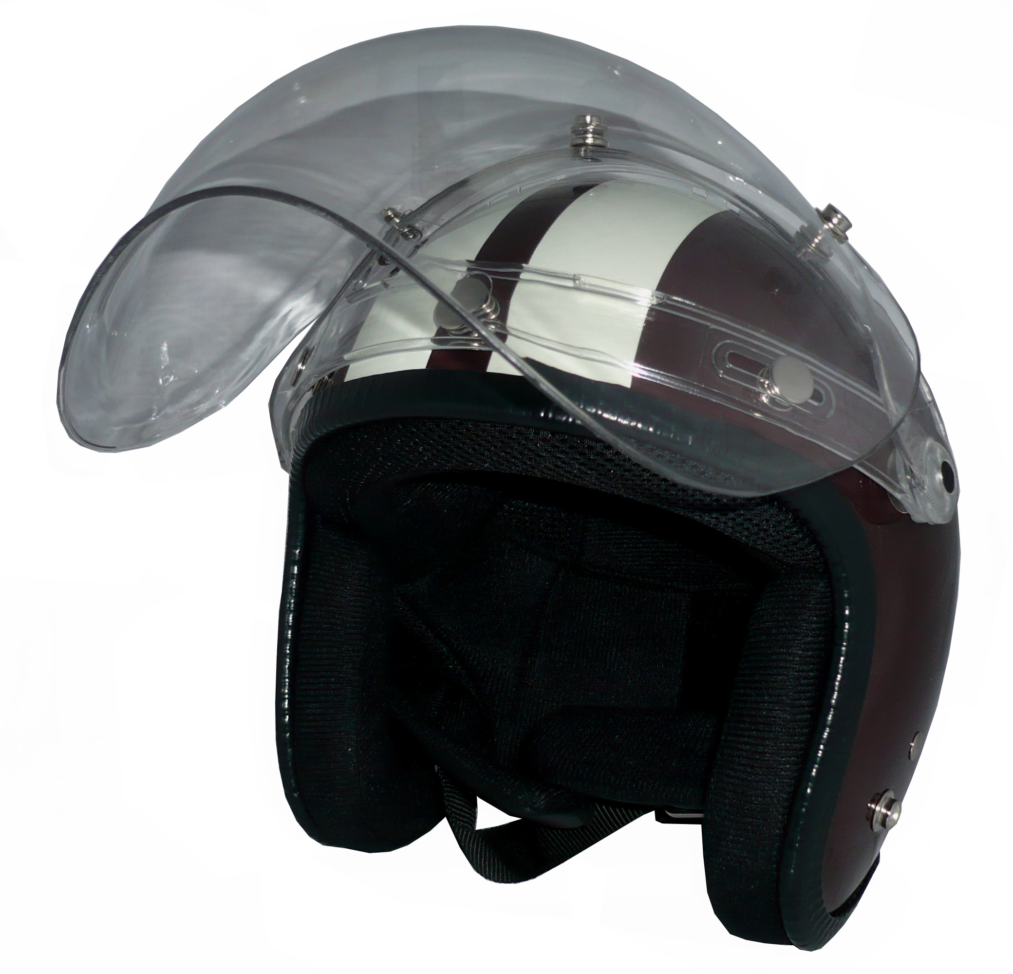 ZK-300(内装外して洗える！）スモールジェット（ブラウン/アイボリー）+クリアーバブル+フリップアップ 3点セット