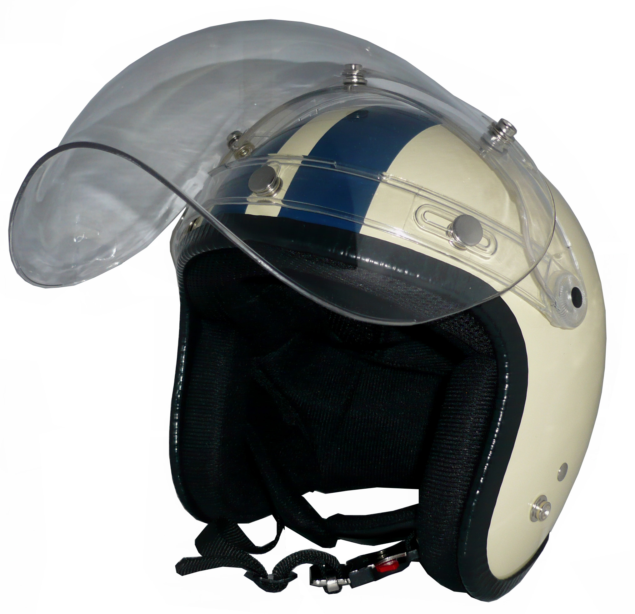 ZK-300(内装外して洗える！）スモールジェット（アイボリー/ネイビー）+クリアーバブル+フリップアップ 3点セット