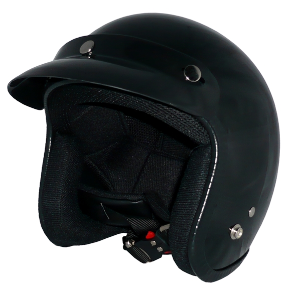 ZK-300(内装外して洗える！）3点ボタン式バイザー付きスモールジェット（ブラック）  全排気量対応 社外も装着可能