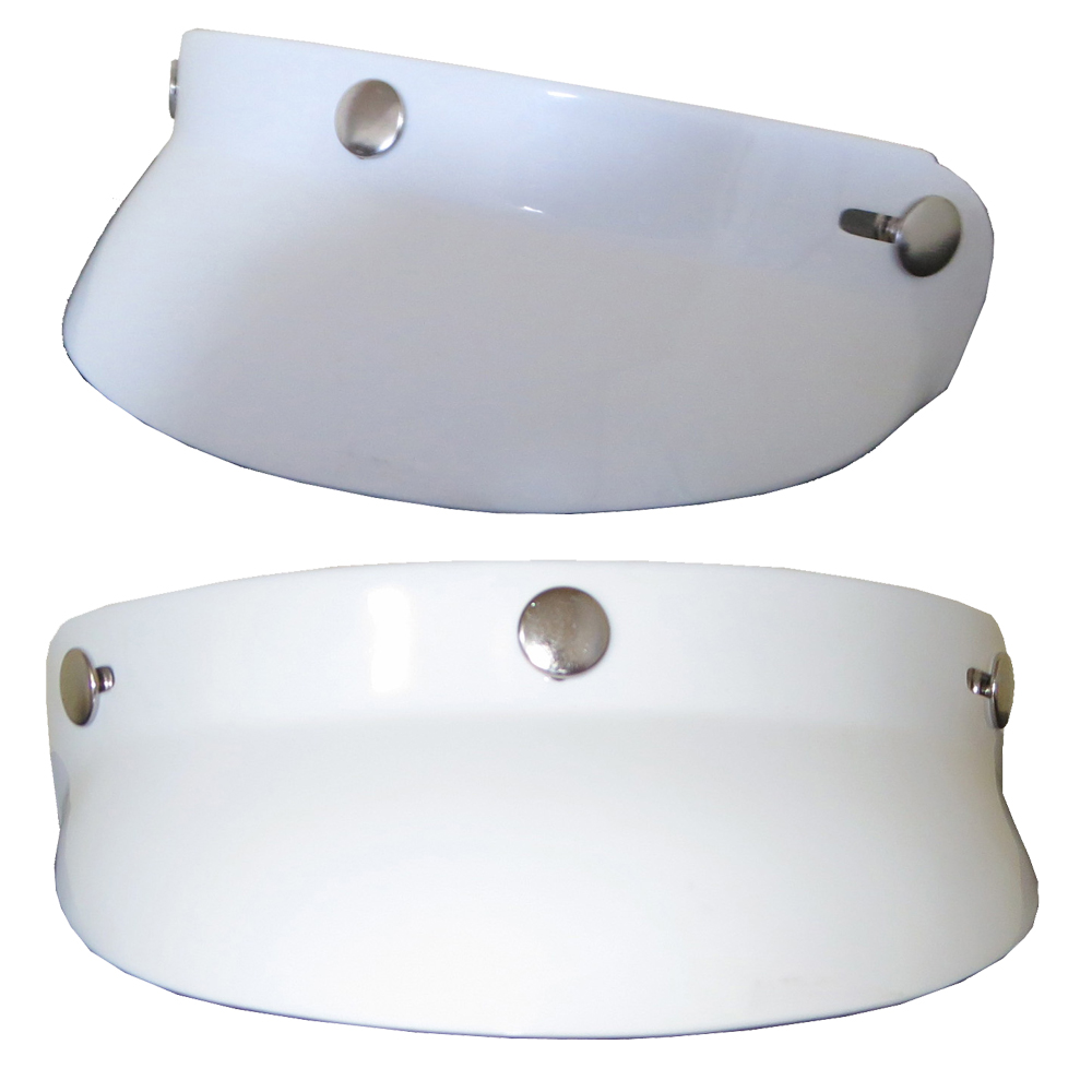 ザワキタ特価 3点ボタン式ヘルメットバイザー ホワイト 日よけ雨よけアクセントに最適