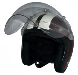 ZK-300(内装外して洗える！）スモールジェット（ブラウン/アイボリー）+クリアーバブル+フリップアップ 3点セット