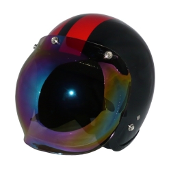 ZK-300(内装外して洗える！）スモールジェット（メタリックブラック/レッド）+レインボーバブル   全排気量対応