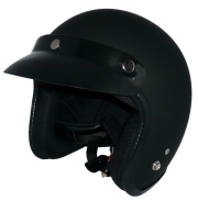 ZK-300(内装外して洗える！）3点ボタン式バイザー付きスモールジェット（マットブラック）  全排気量対応 社外も装着可