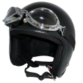 ZK-300(内装外して洗える！）装飾ビンテージゴーグル付き スモールジェット（ブラック）  全排気量対応 社外装着可能