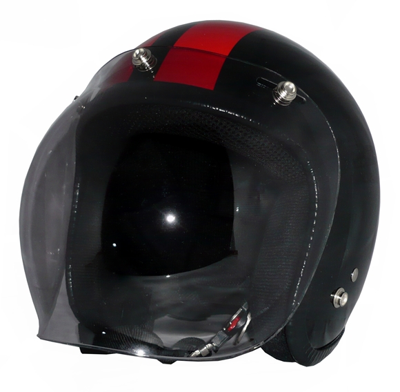 ZK-300(内装外して洗える！）スモールジェット（メタリックブラック/レッド）+スモークバブル   全排気量対応