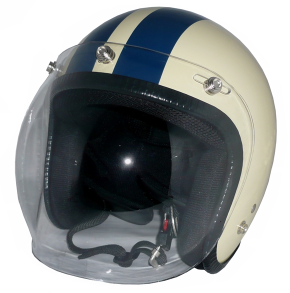 ZK-300(内装外して洗える！）スモールジェット（アイボリー/ネイビー）+クリアーバブル   全排気量対応