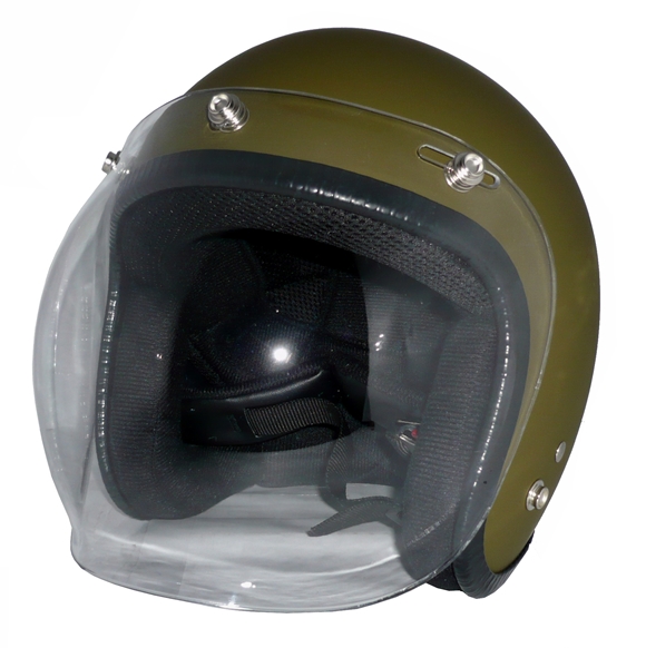 ZK-300(内装外して洗える！）スモールジェット（マットオリーブグリーン）+クリアーバブル   全排気量対応