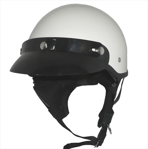 ZK-600 バイザー付きハーフジェット（ホワイト）限定特別塗装色 SG公認 125cc以下対応！耳当て脱着可