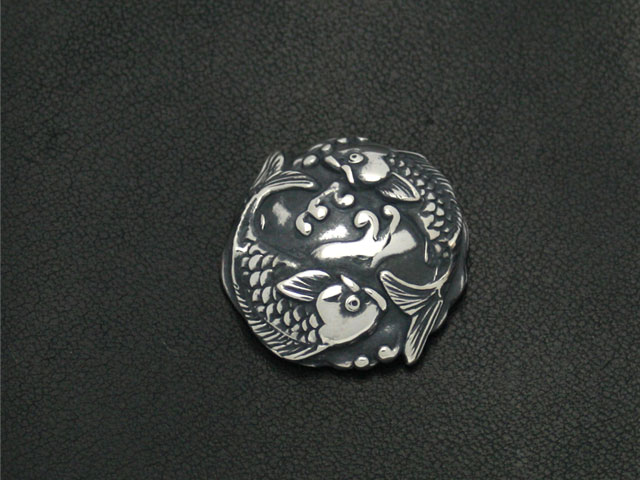 和柄/鯉/跳舞シルバーコンチョ