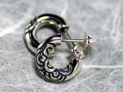 和柄/日本伝統文様/青海波 シルバーピアス