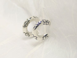 桜/桜咲（さくらさくシルバーピアス/桜モチーフ