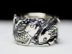 和柄/鯉/跳舞（ちょうぶ）シルバーリング/レディース