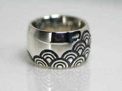 和柄/日本伝統文様/青海波シルバーリング/レディース