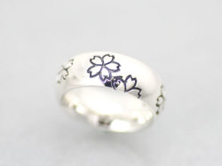 桜/桜咲（さくらさく）シルバーリング/レディース/桜モチーフ