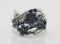 桜/夜桜シルバーリング/桜モチーフ