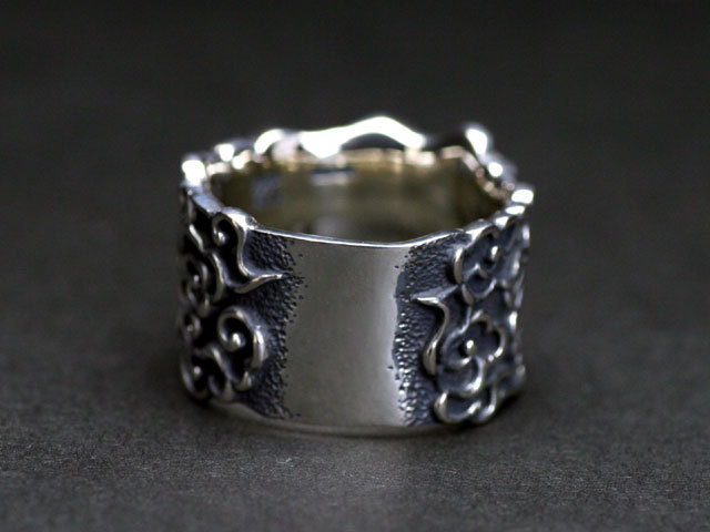 雲間に月 シルバーリング/和柄 三日月