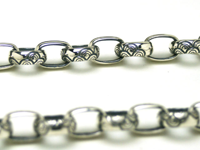 青海波シルバーウォレットチェーン/日本伝統文様