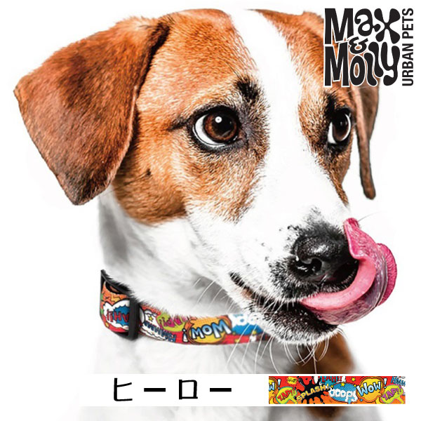 犬用 デジタル迷子札付き 首輪 カラー Max＆Molly Original Gear ヒーロー QRコード