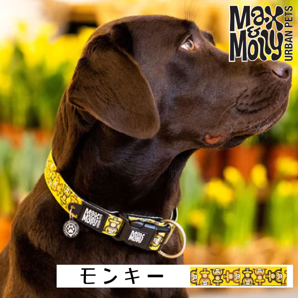 犬用 デジタル迷子札付き 首輪 カラー Max＆Molly Original Gear モンキー QRコード