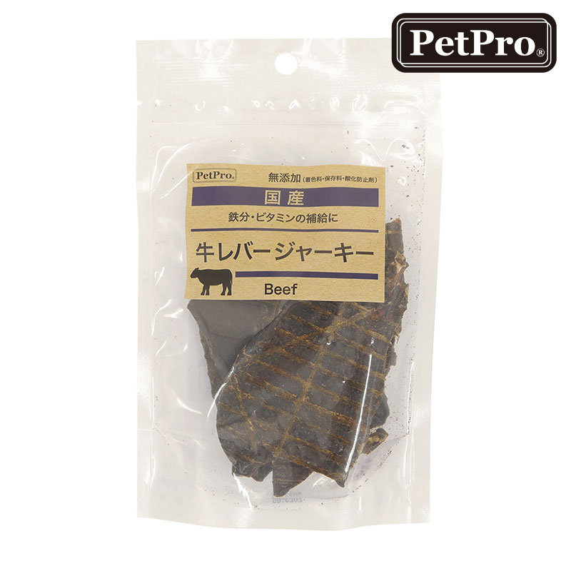 犬 おやつ 無添加 国産 日本製 ペットプロ 牛レバー ジャーキー 80g