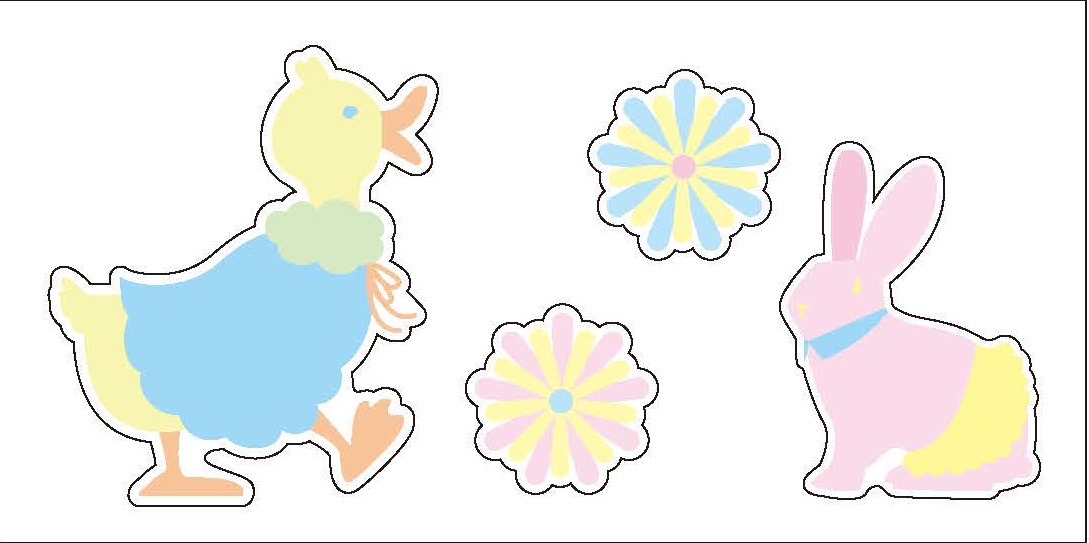 Reflector sticker 【ウサギ アヒル】 反射 リフレクター ステッカー シール