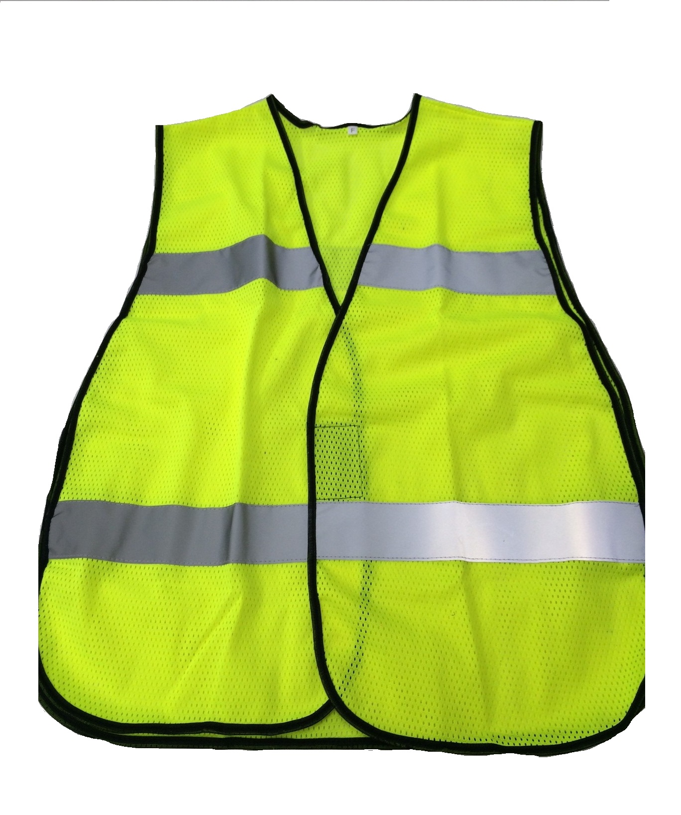 前開き 蛍光 メッシュ ライト 反射 ベスト 【蛍光黄色】 防犯 交通安全 自転車 【メール便可】