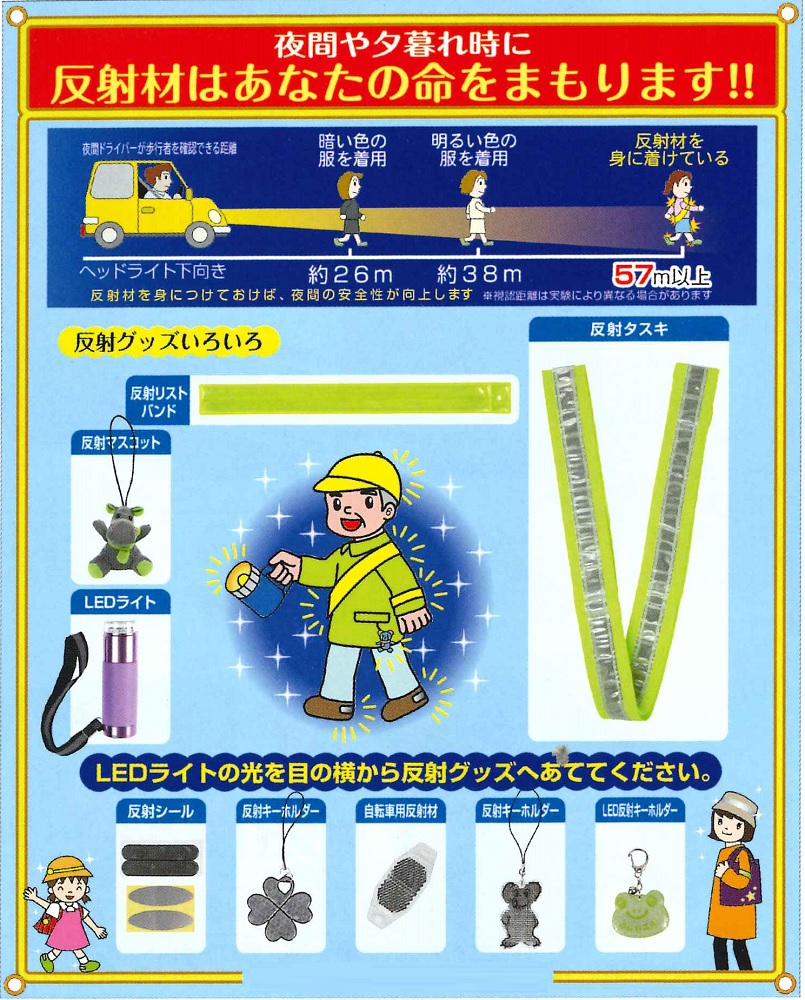 反射材 展示セット　交通安全 啓発商品